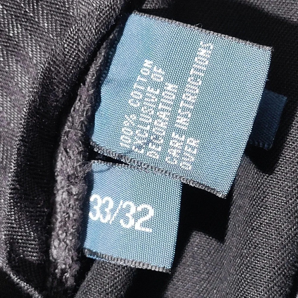 Polo Ralph Lauren Preston Pant 33x32 (32x30 Actual) Black Ctn Straight Trouser